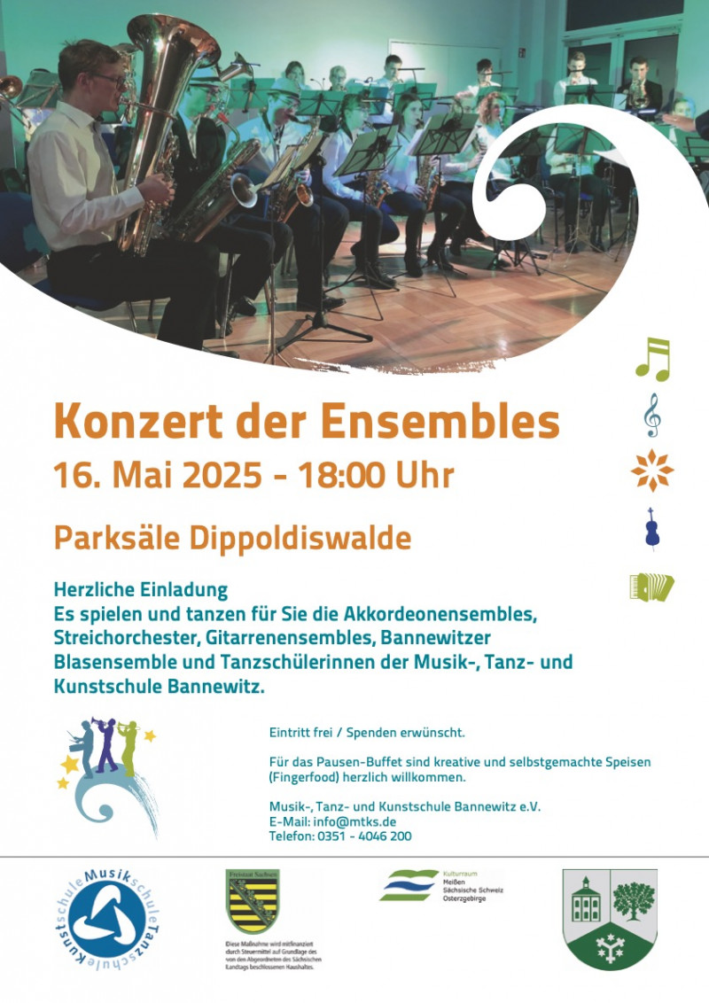 Ankündigung Konzert der Ensemble