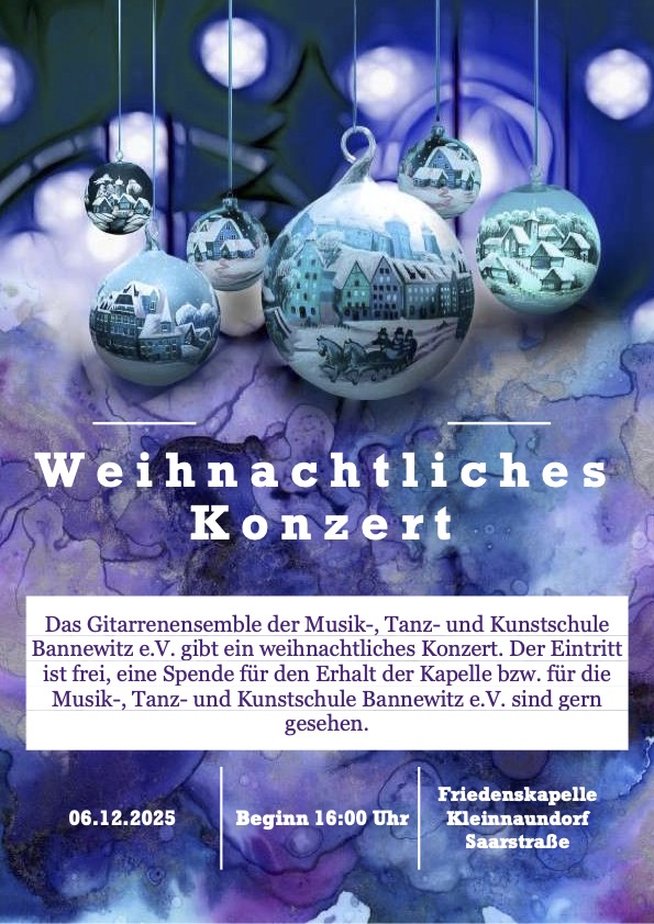 Weihnachtskonzert der Gitarrengruppe